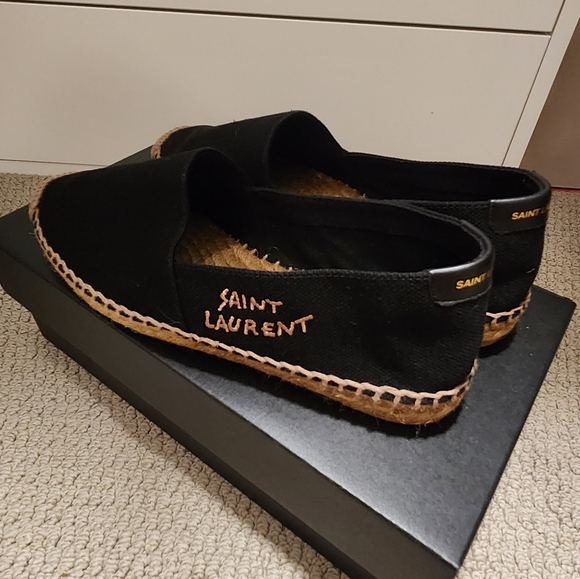 Saint Laurent embroidered espadrilles in canvas - Picture 4 of 8